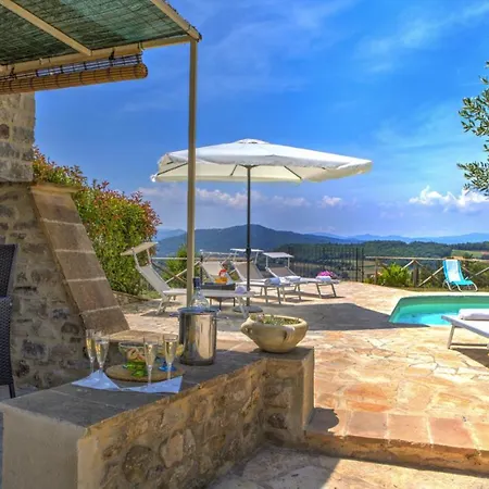 San Lorenzo - Hilltop With Private Pool, Jacuzzi & Airco וילה